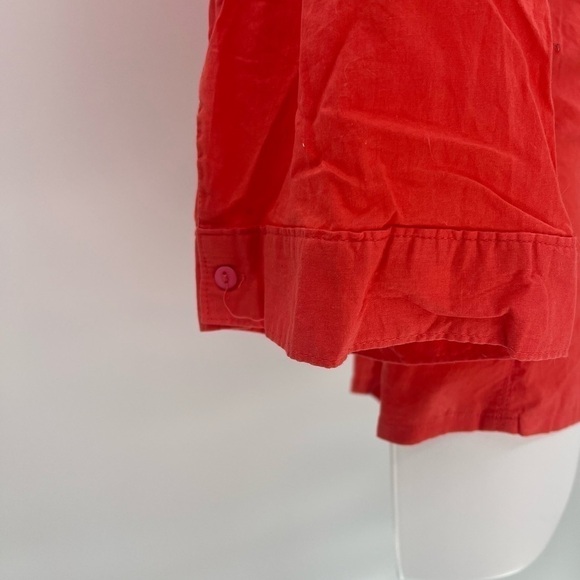 Maggie & Max 100% Cotton Orange Button Up Tunic Top Shirt SZ 4 - Picture 5 of 6